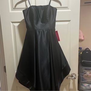 Dillard’s black satin cocktail dress